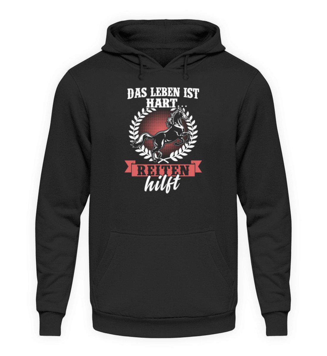 Reiten hilft · Unisex Kapuzenpullover Hoodie-Unisex Hoodie-Jet Black-S-Agrarstarz