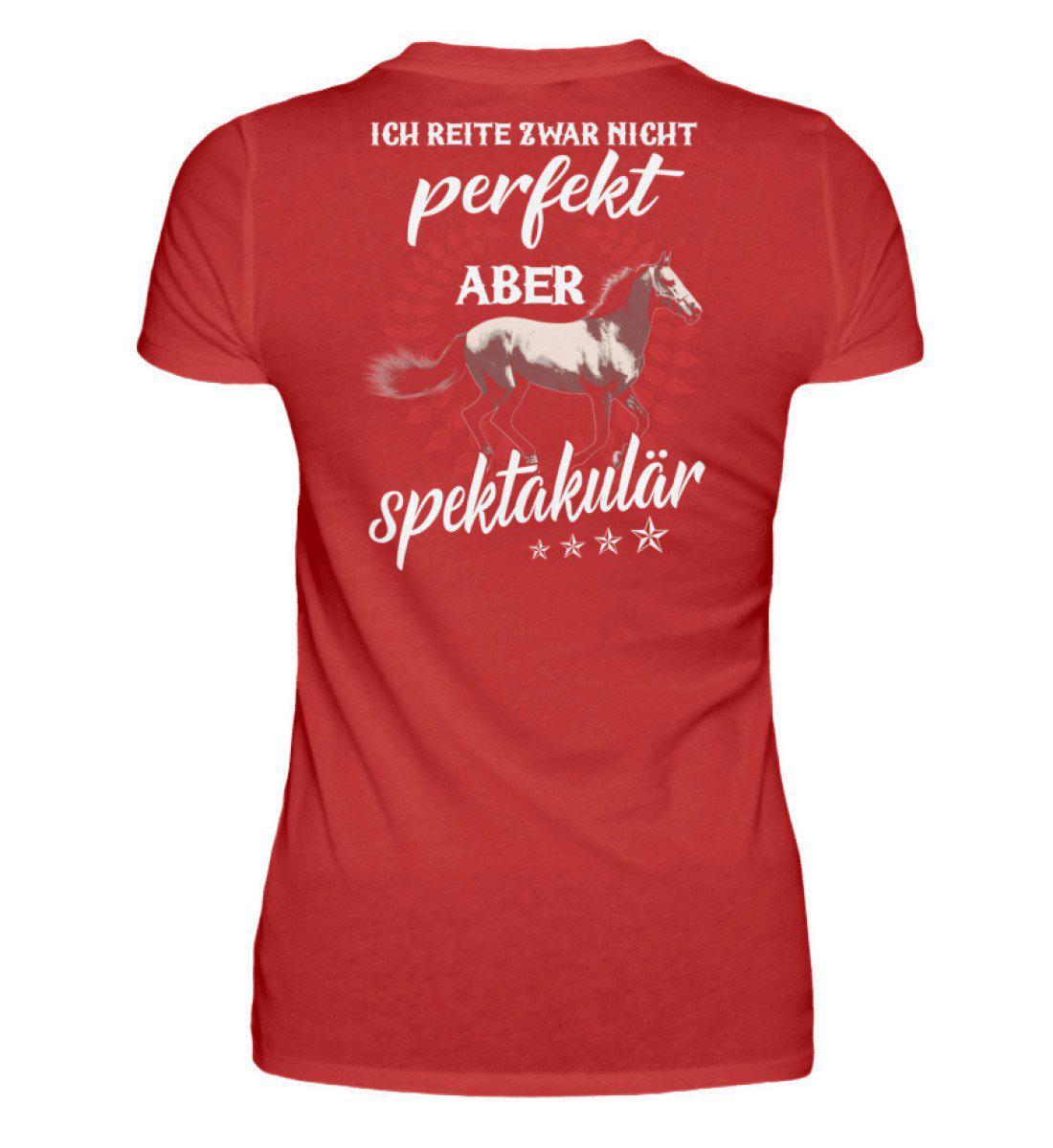 Reiten spektakulär (Rückenprint) · Damen T-Shirt-Damen Basic T-Shirt-Red-S-Agrarstarz