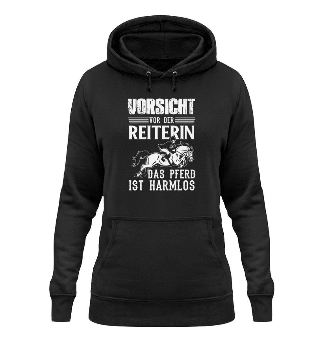 Reiterin Pferd harmlos · Damen Hoodie-Damen Hoodie-Jet Black-XS-Agrarstarz