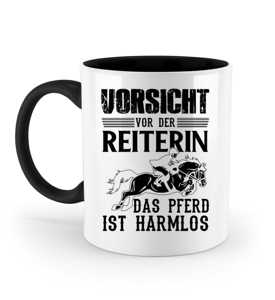 Reiterin Pferd harmlos · Keramik Tasse zweifarbig-Keramik Tasse Zweifarbig-Black-330ml-Agrarstarz