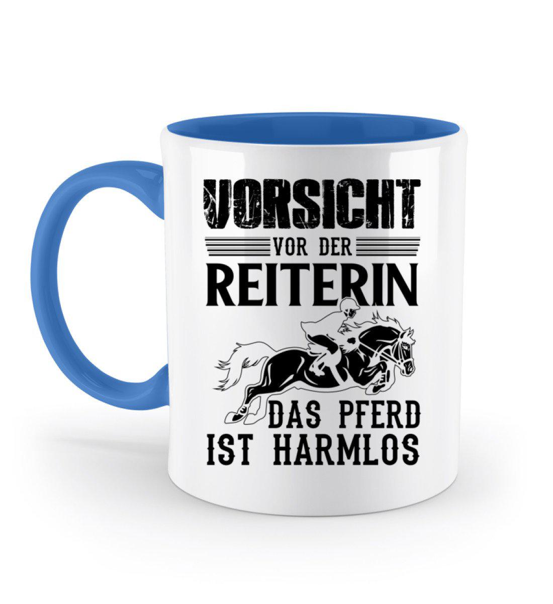 Reiterin Pferd harmlos · Keramik Tasse zweifarbig-Keramik Tasse Zweifarbig-Blue-330ml-Agrarstarz
