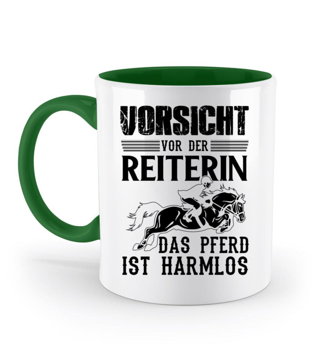 Reiterin Pferd harmlos · Keramik Tasse zweifarbig-Keramik Tasse Zweifarbig-Irish Green-330ml-Agrarstarz