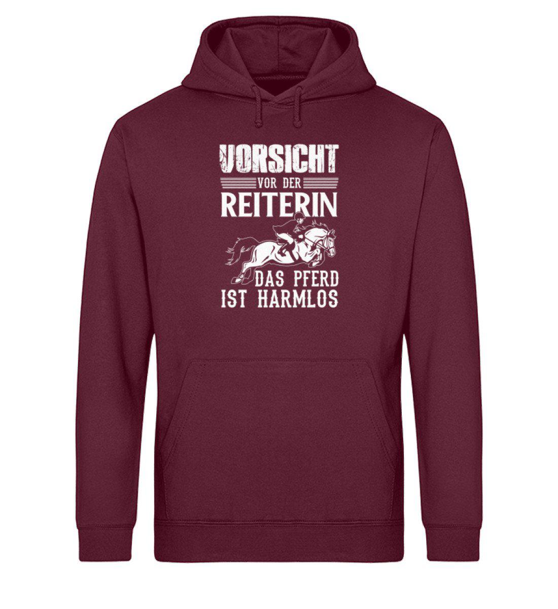 Reiterin Pferd harmlos · Unisex Organic Hoodie-Drummer Hoodie ST/ST-Burgundy-XS-Agrarstarz