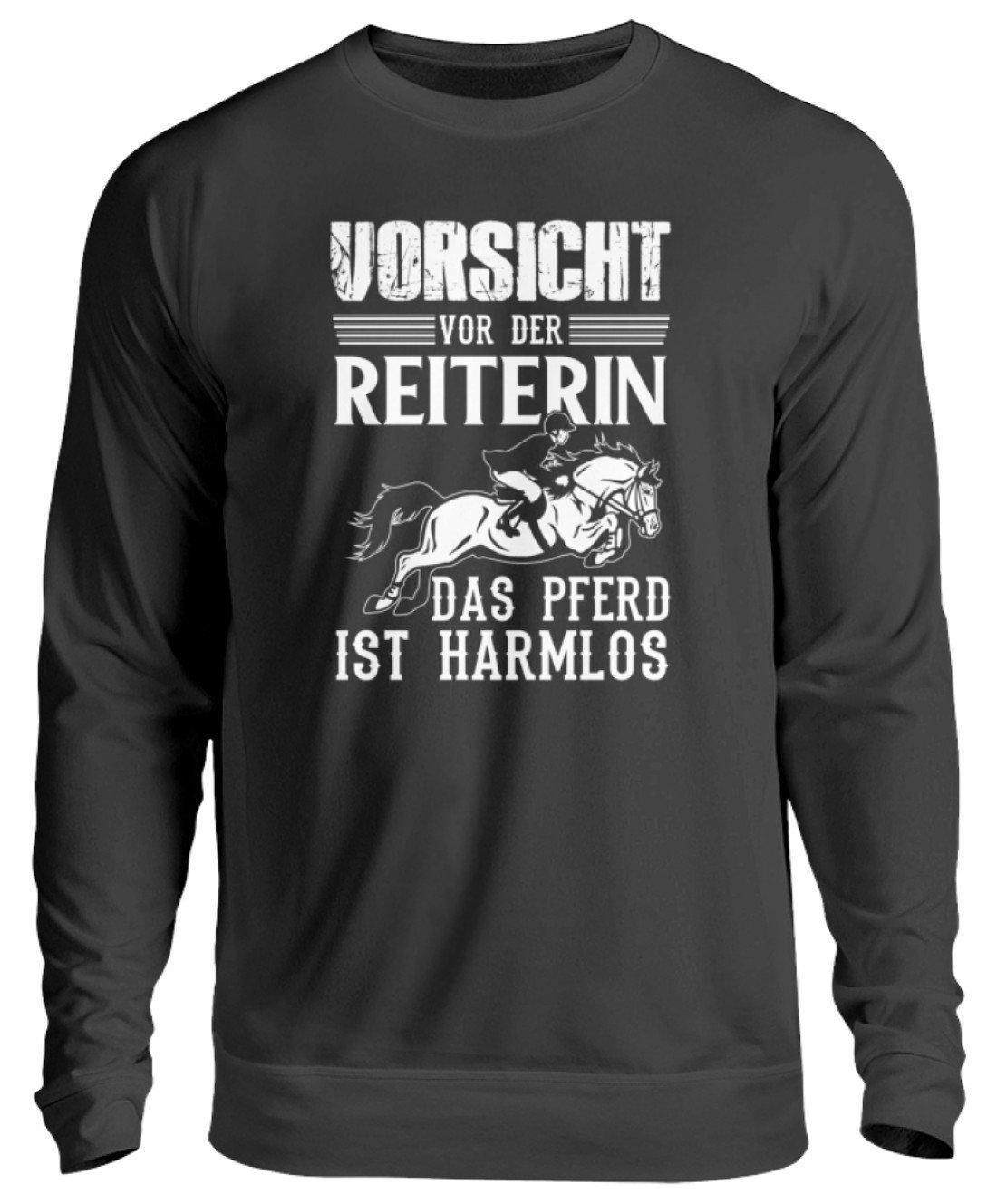 Reiterin Pferd harmlos · Unisex Sweatshirt Pullover-Unisex Sweatshirt-Jet Black-S-Agrarstarz