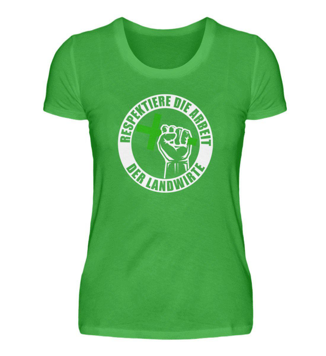 Respektiert Landwirte · Damen T-Shirt-Damen Basic T-Shirt-Green Apple-S-Agrarstarz