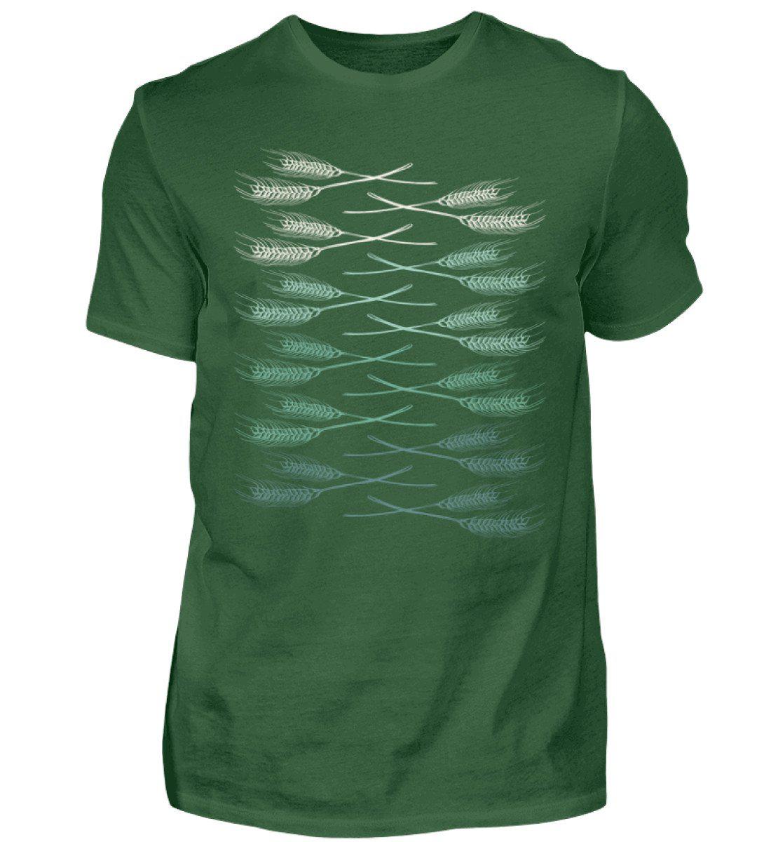 Retro Getreide Horizon · Herren T-Shirt-Herren Basic T-Shirt-Bottle Green-S-Agrarstarz