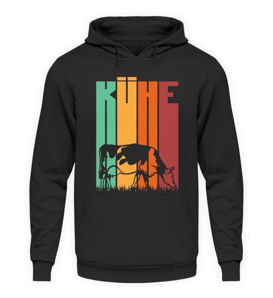 Retro Kühe · Unisex Kapuzenpullover Hoodie-Unisex Hoodie-Jet Black-L-Agrarstarz