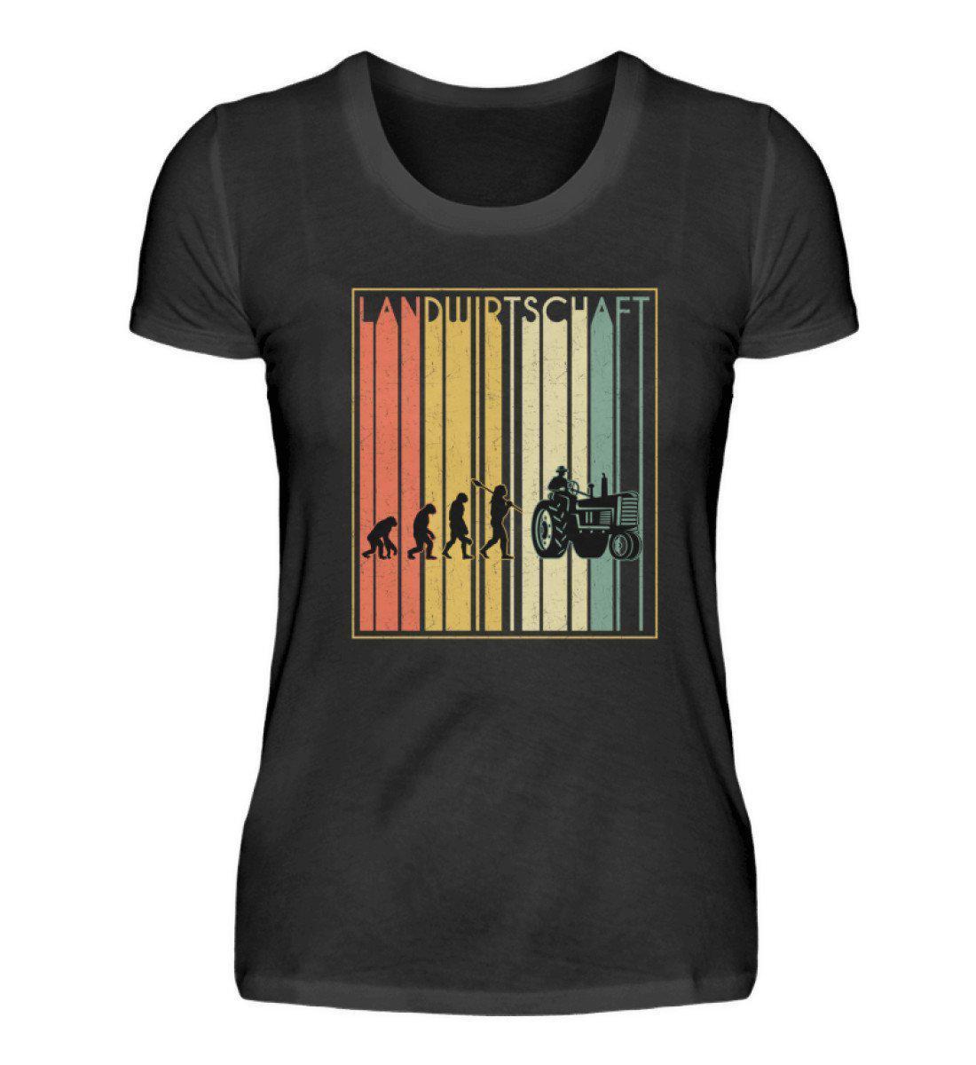 Retro Landwirtschaft · Damen T-Shirt-Damen Basic T-Shirt-Black-S-Agrarstarz