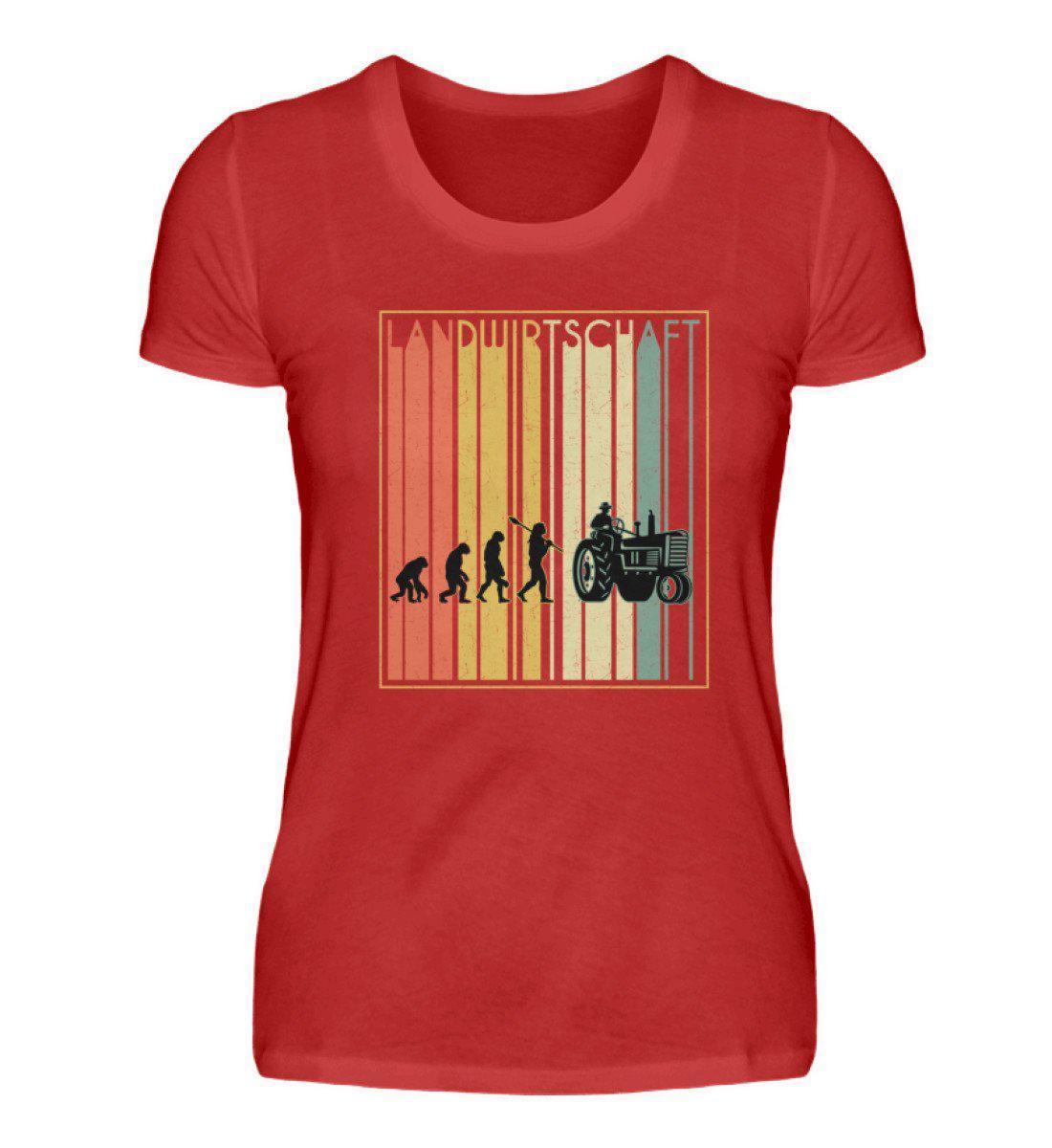 Retro Landwirtschaft · Damen T-Shirt-Damen Basic T-Shirt-Red-S-Agrarstarz