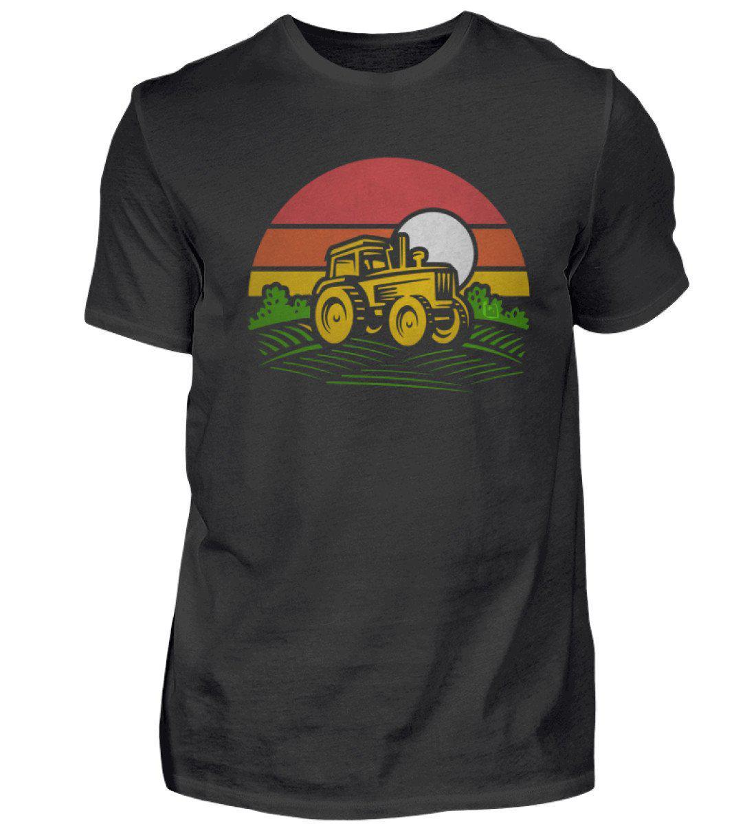 Retro Traktor Feld · Herren T-Shirt-Herren Basic T-Shirt-Black-S-Agrarstarz