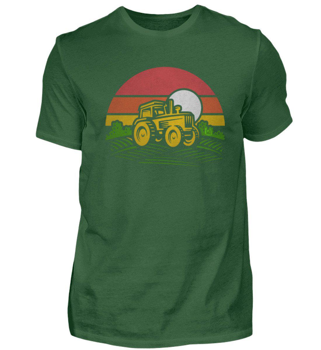 Retro Traktor Feld · Herren T-Shirt-Herren Basic T-Shirt-Bottle Green-S-Agrarstarz