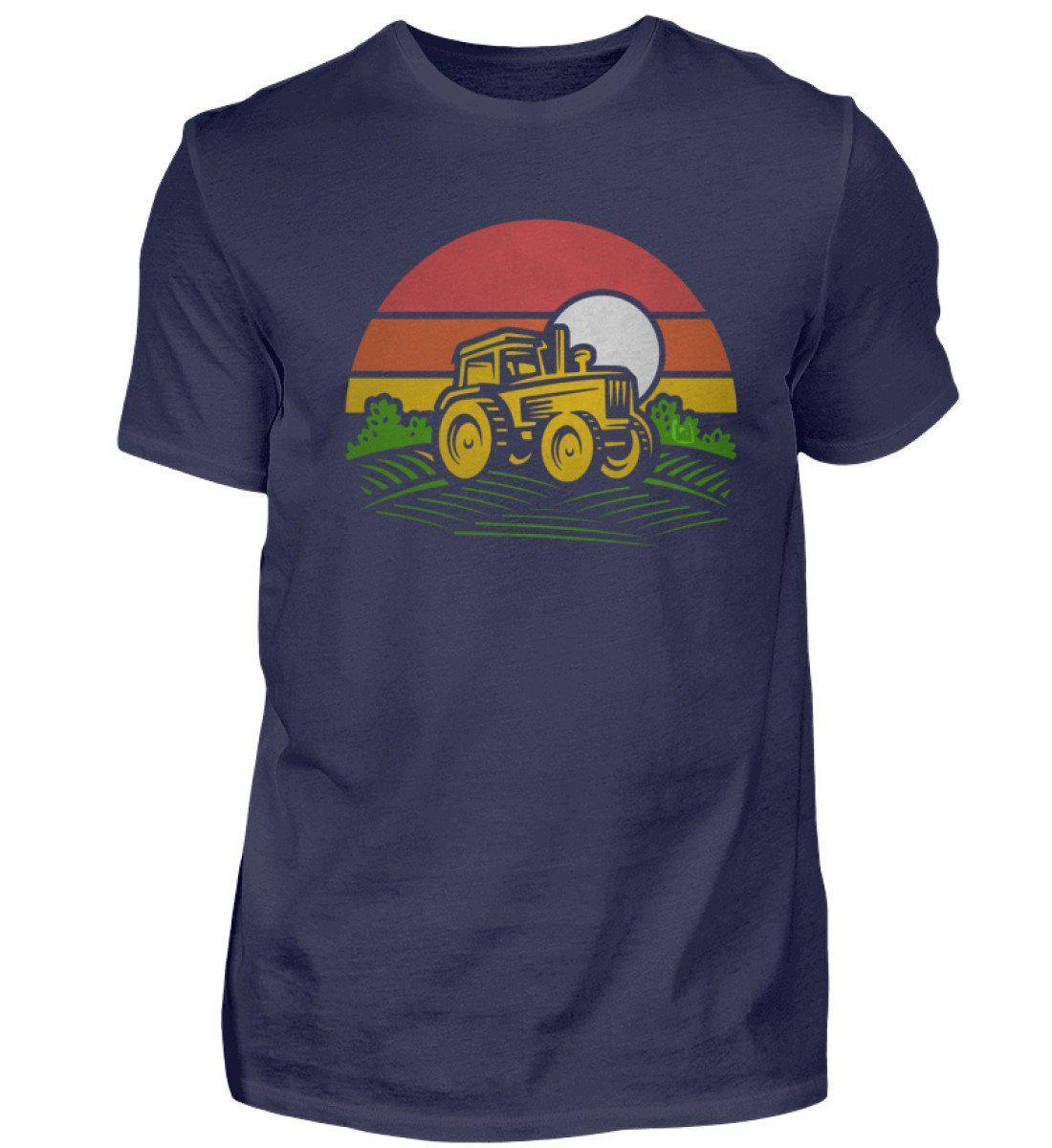 Retro Traktor Feld · Herren T-Shirt-Herren Basic T-Shirt-Navy-S-Agrarstarz