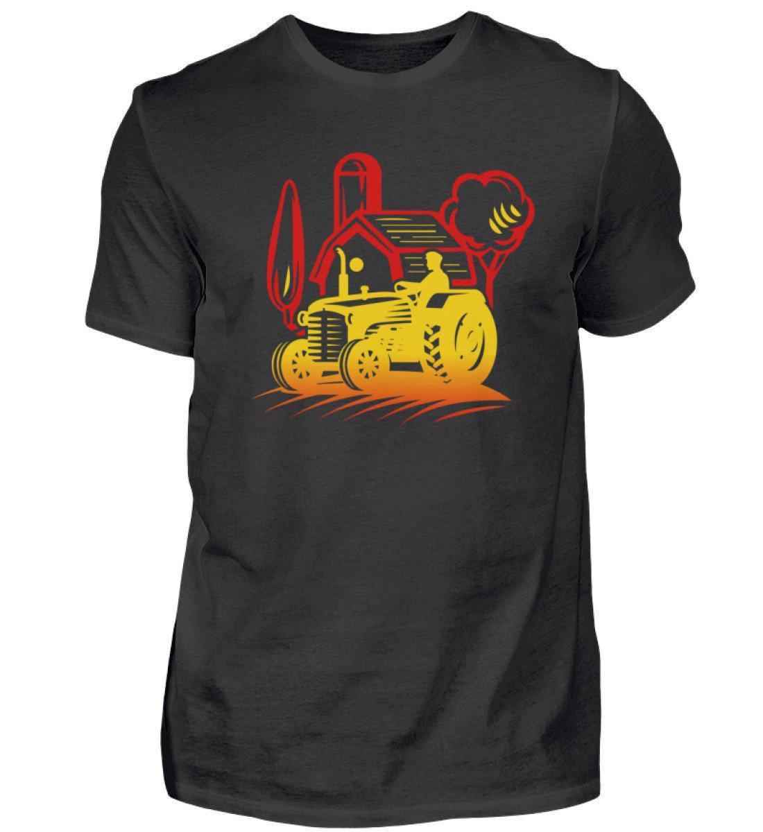 Retro Traktor Hof · Herren T-Shirt-Herren Basic T-Shirt-Black-S-Agrarstarz