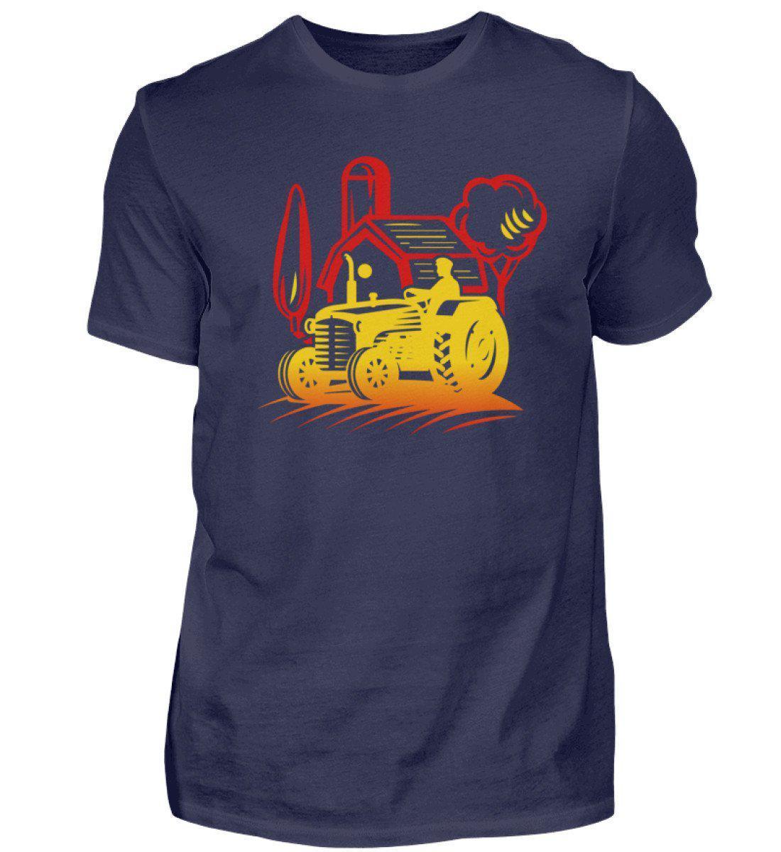 Retro Traktor Hof · Herren T-Shirt-Herren Basic T-Shirt-Navy-S-Agrarstarz