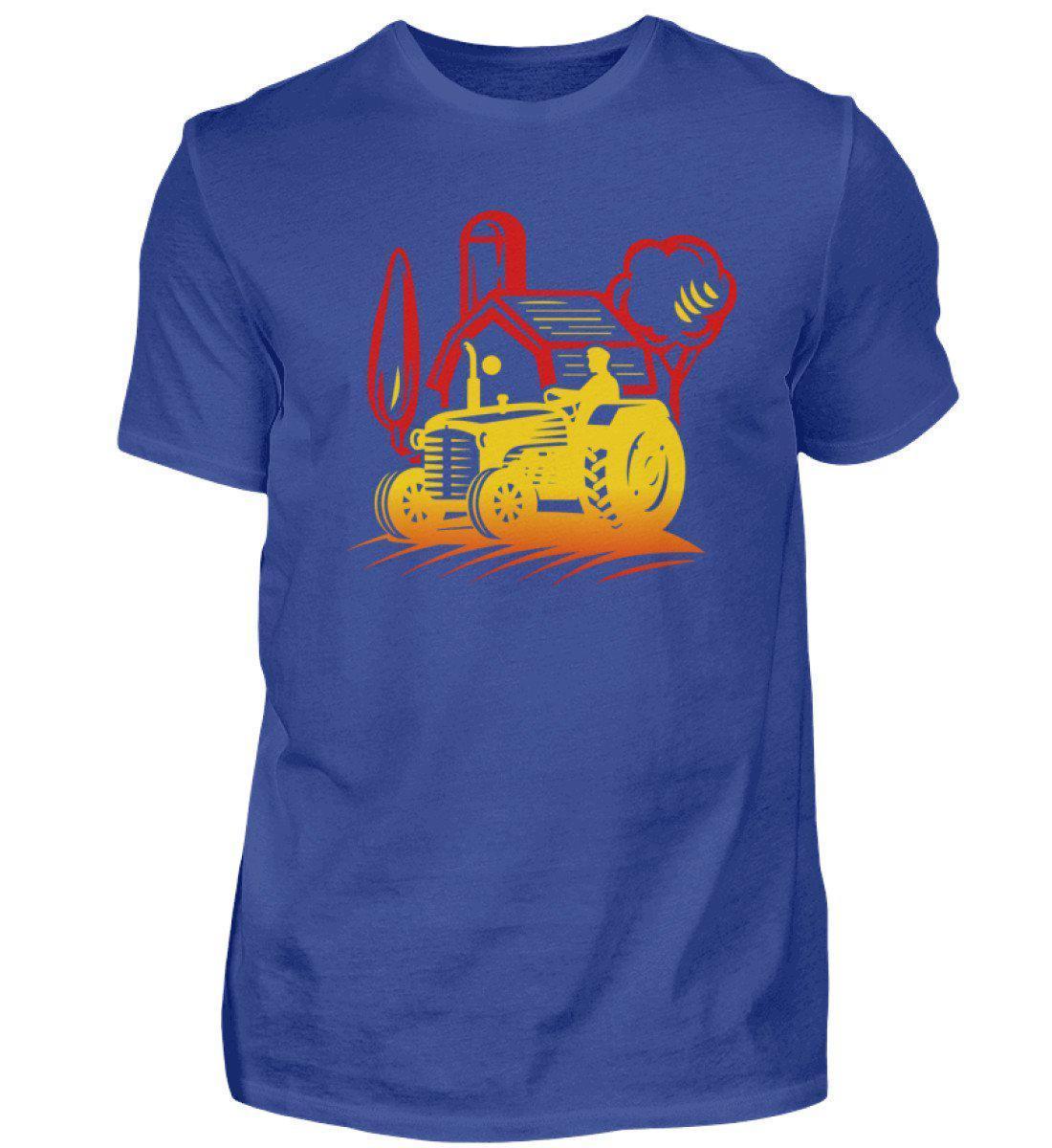 Retro Traktor Hof · Herren T-Shirt-Herren Basic T-Shirt-Royal Blue-S-Agrarstarz