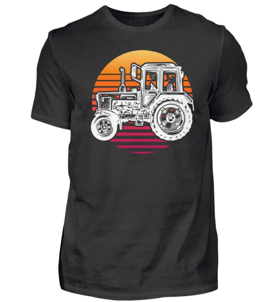 Retro Traktor Sonne · Herren T-Shirt-Herren Basic T-Shirt-Black-S-Agrarstarz