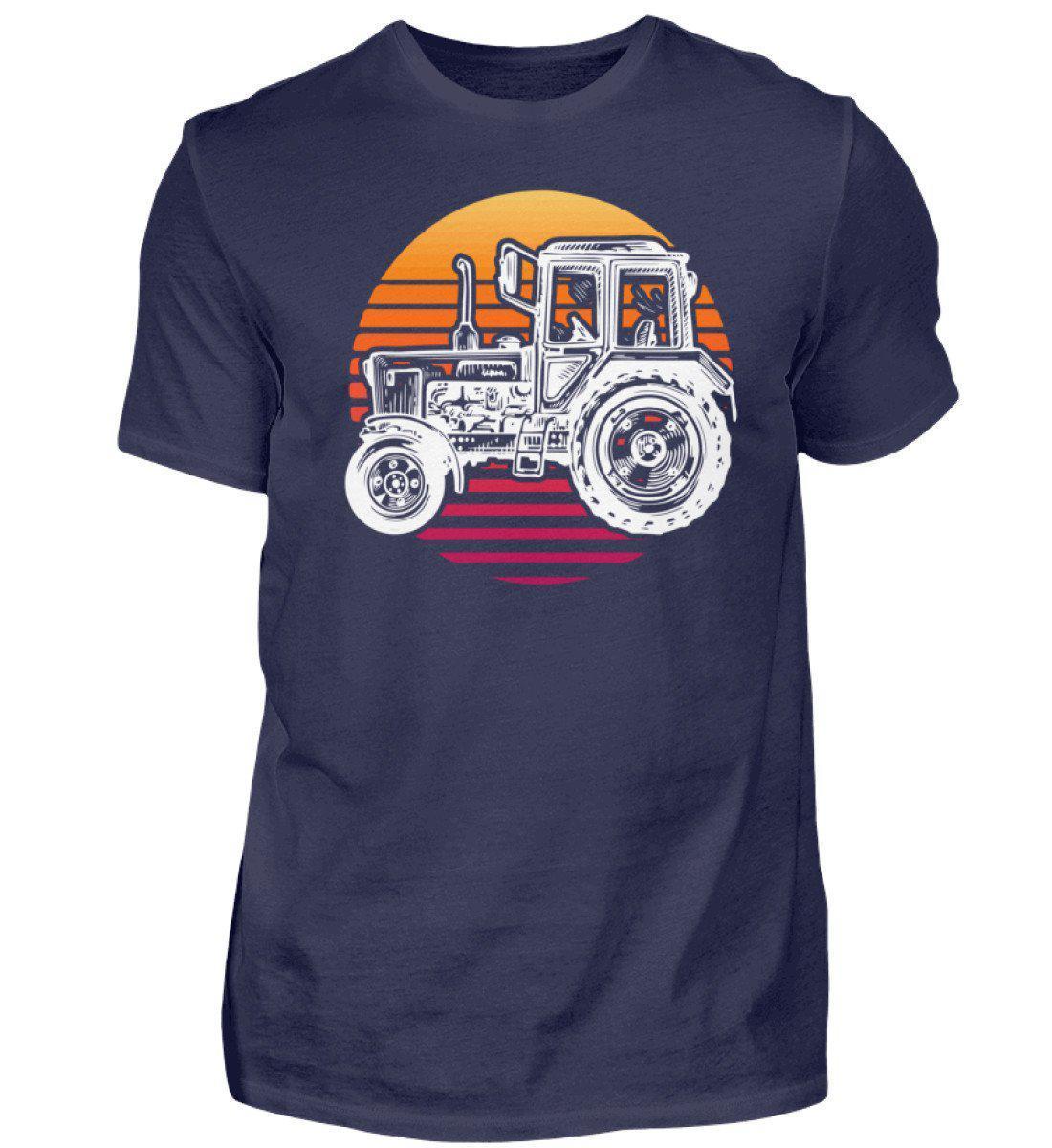 Retro Traktor Sonne · Herren T-Shirt-Herren Basic T-Shirt-Navy-S-Agrarstarz