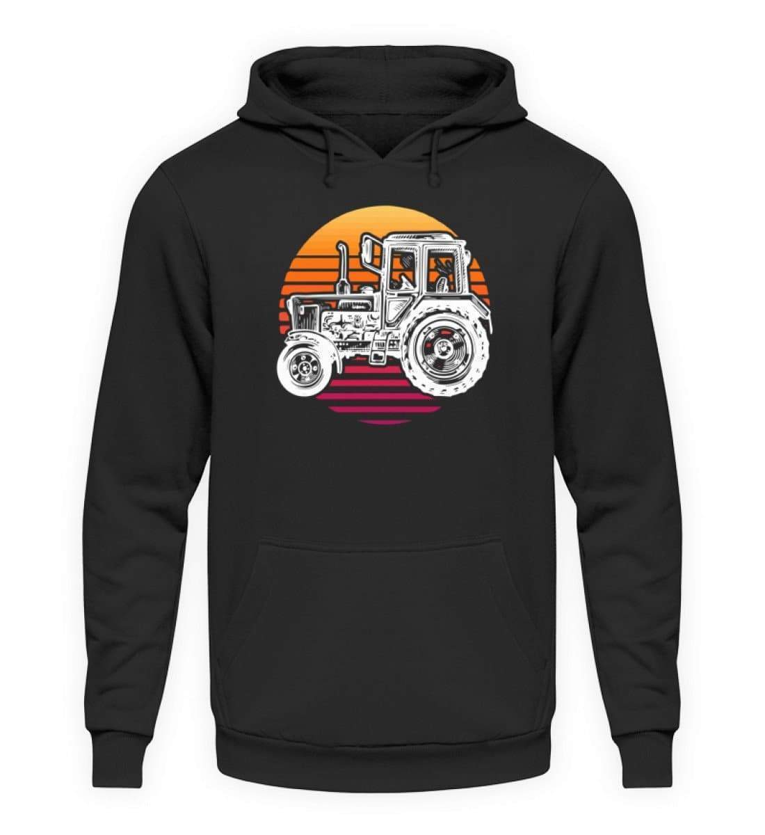 Retro Traktor Sonne · Unisex Kapuzenpullover Hoodie-Unisex Hoodie-Jet Black-L-Agrarstarz