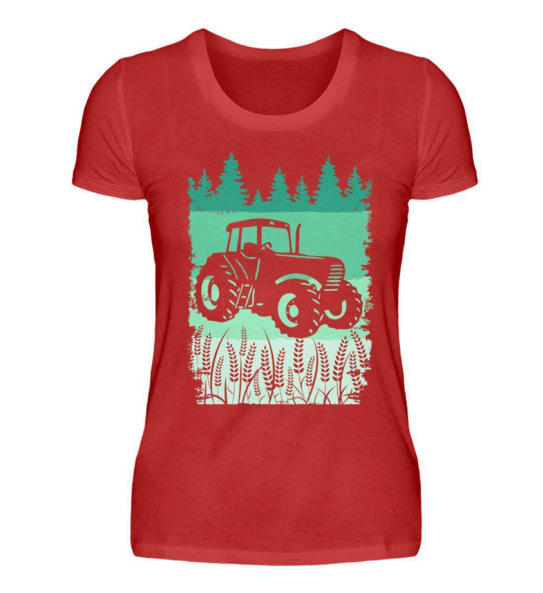 Retro Traktor grün · Damen T-Shirt-Damen Basic T-Shirt-Agrarstarz