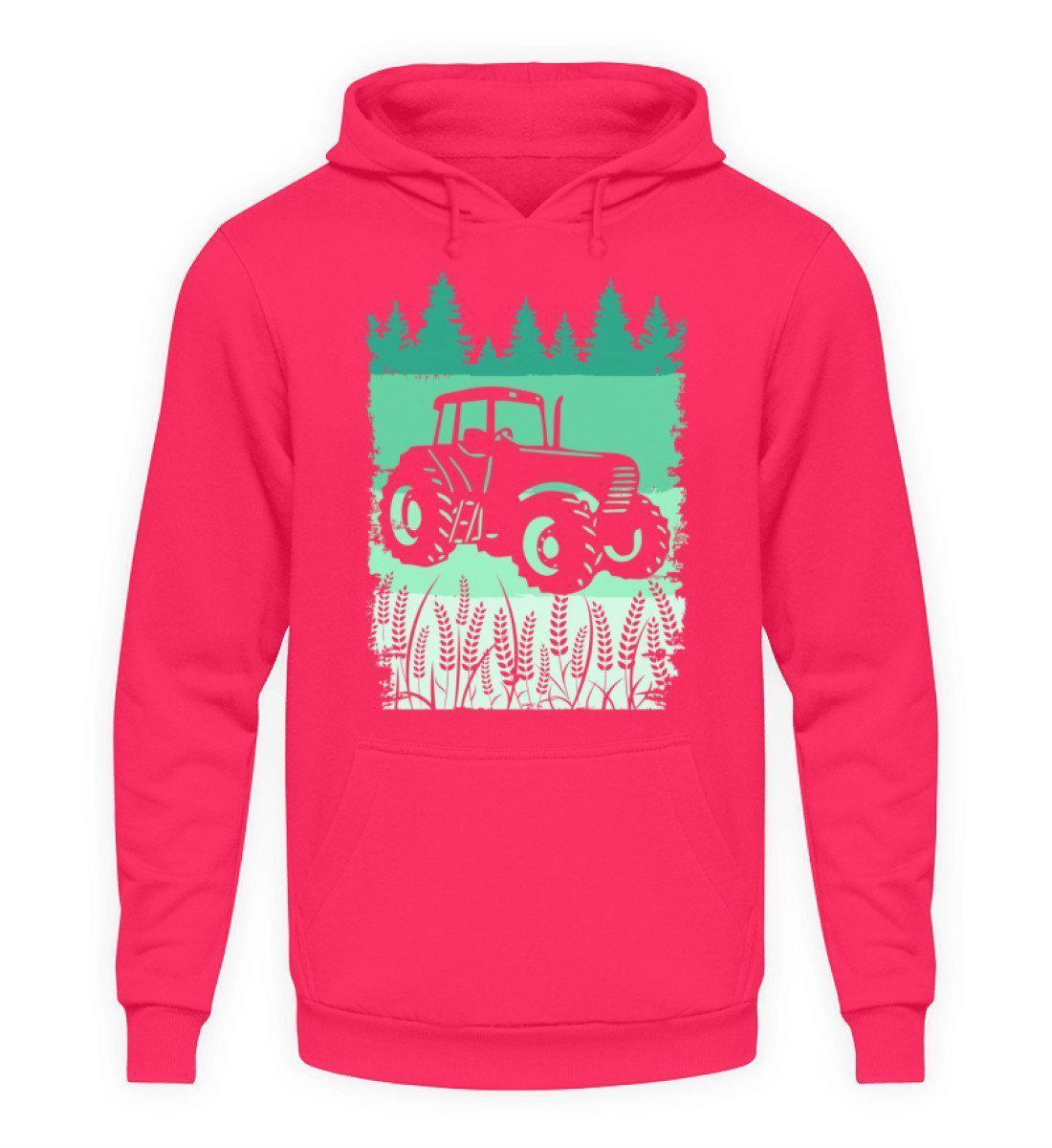 Retro Traktor grün · Unisex Kapuzenpullover Hoodie-Unisex Hoodie-Hot Pink-L-Agrarstarz