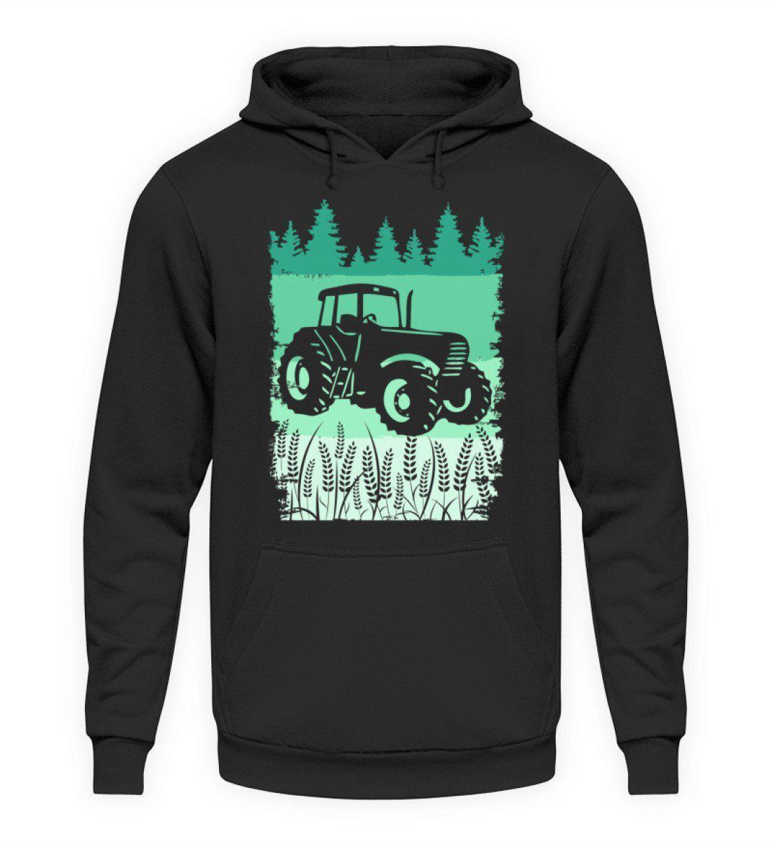 Retro Traktor grün · Unisex Kapuzenpullover Hoodie-Unisex Hoodie-Jet Black-L-Agrarstarz