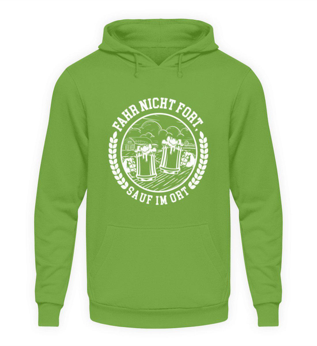 Sauf im Ort · Unisex Kapuzenpullover Hoodie-Unisex Hoodie-LimeGreen-S-Agrarstarz