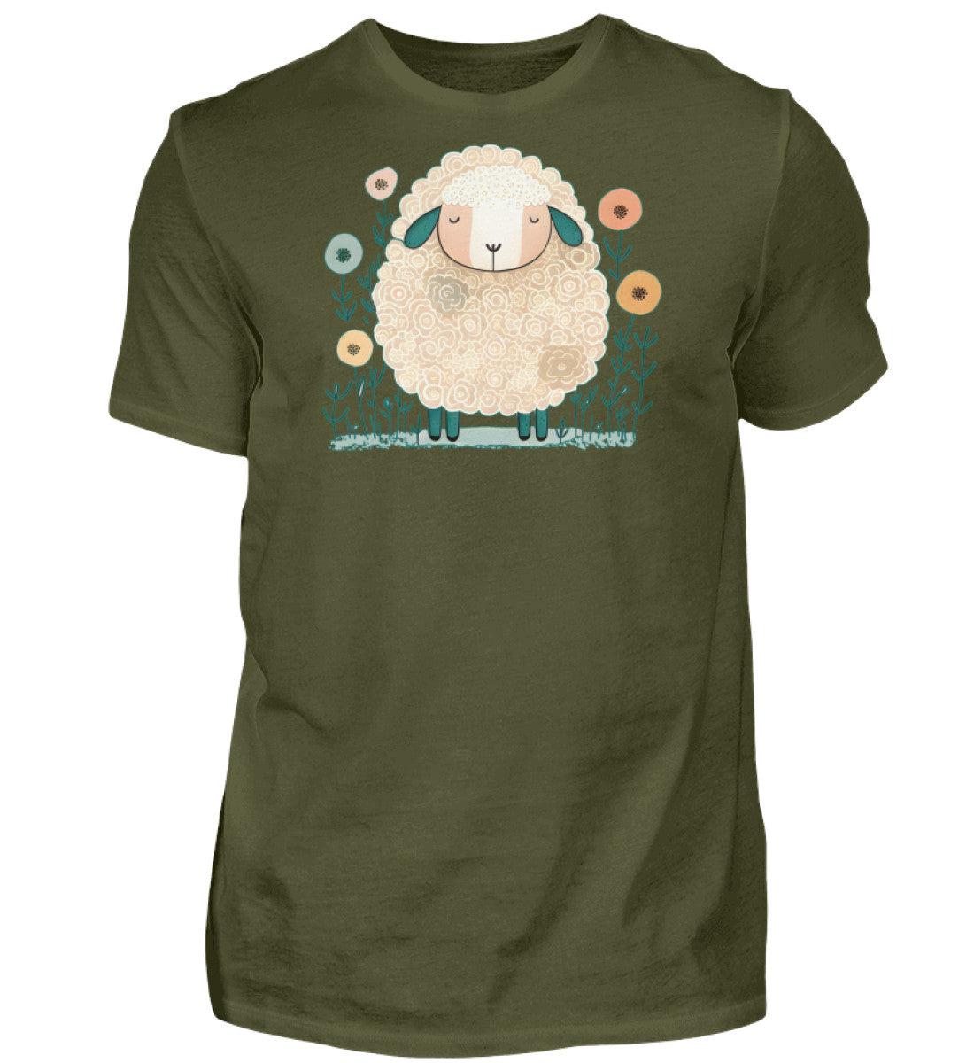 Schaf Blumen 2 · Herren T-Shirt-Herren Basic T-Shirt-Urban Khaki-S-Agrarstarz