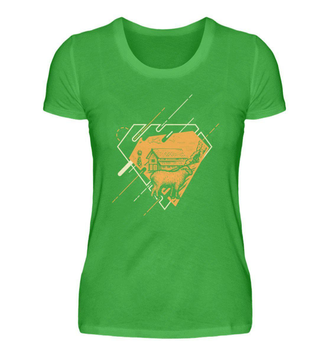 Schaf Geometric 2 · Damen T-Shirt-Damen Basic T-Shirt-Green Apple-S-Agrarstarz