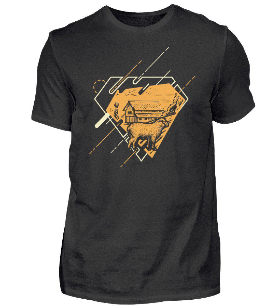 Schaf Geometric 2 · Herren T-Shirt-Herren Basic T-Shirt-Black-S-Agrarstarz