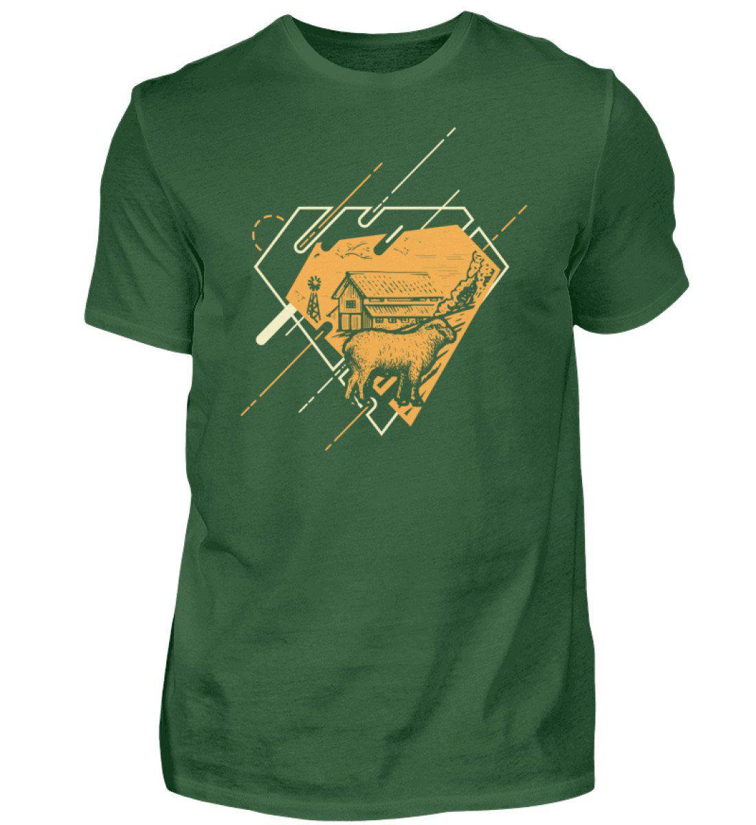Schaf Geometric 2 · Herren T-Shirt-Herren Basic T-Shirt-Bottle Green-S-Agrarstarz