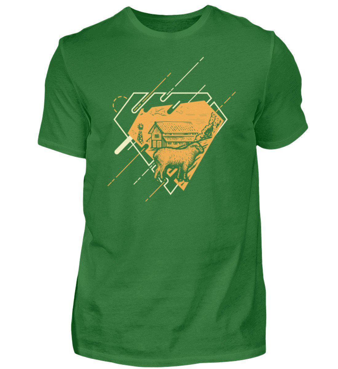Schaf Geometric 2 · Herren T-Shirt-Herren Basic T-Shirt-Kelly Green-S-Agrarstarz