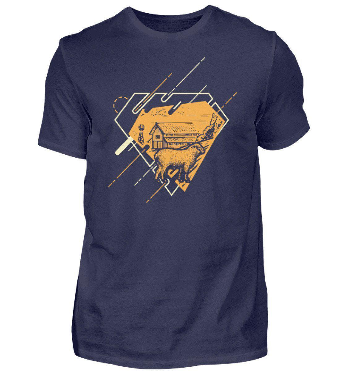 Schaf Geometric 2 · Herren T-Shirt-Herren Basic T-Shirt-Navy-S-Agrarstarz