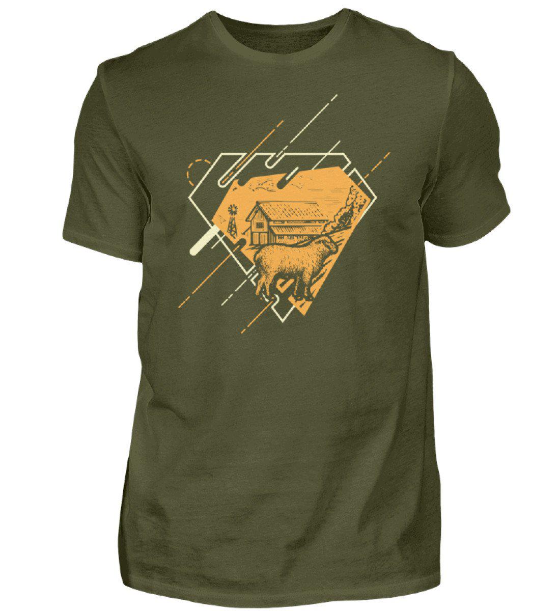 Schaf Geometric 2 · Herren T-Shirt-Herren Basic T-Shirt-Urban Khaki-S-Agrarstarz