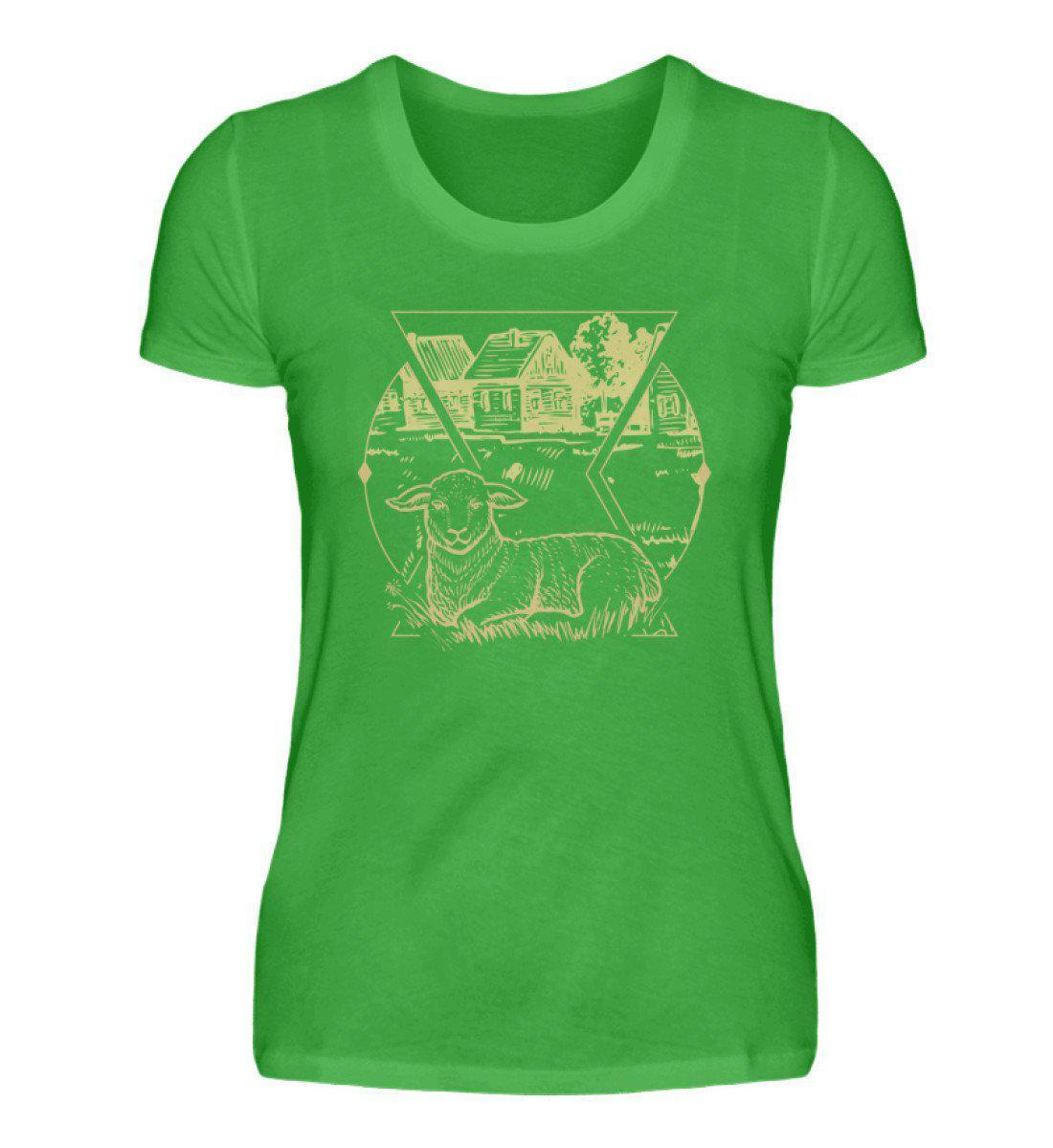 Schaf Geometric · Damen T-Shirt-Damen Basic T-Shirt-Green Apple-S-Agrarstarz
