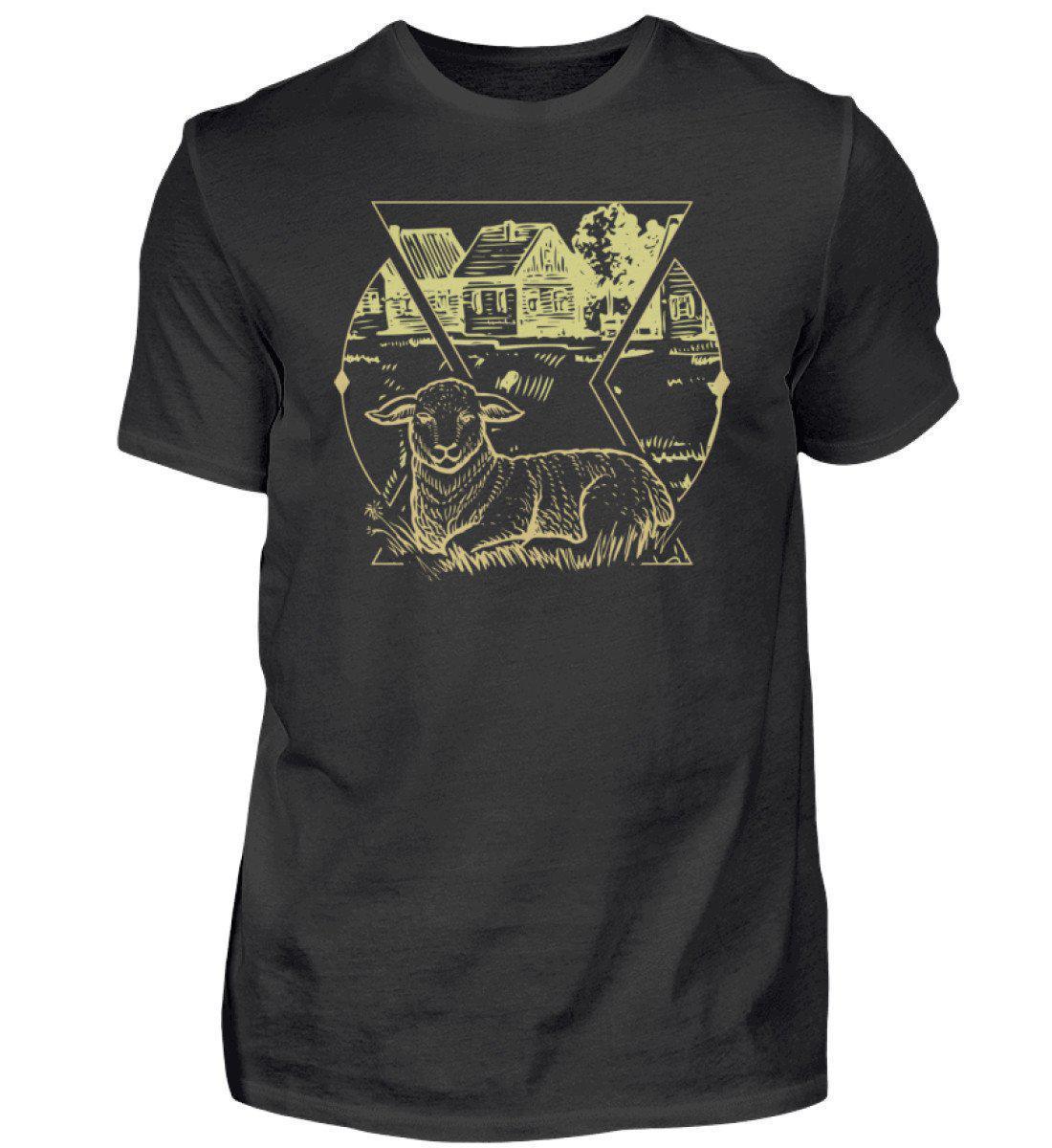 Schaf Geometric · Herren T-Shirt-Herren Basic T-Shirt-Black-S-Agrarstarz