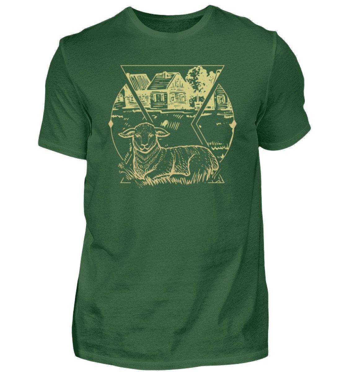 Schaf Geometric · Herren T-Shirt-Herren Basic T-Shirt-Bottle Green-S-Agrarstarz
