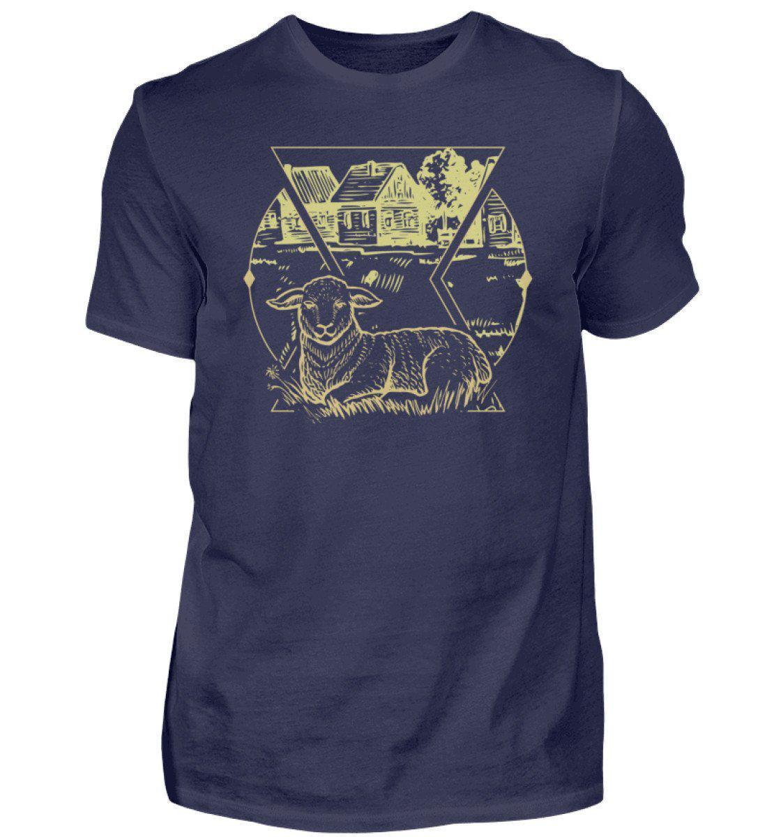 Schaf Geometric · Herren T-Shirt-Herren Basic T-Shirt-Navy-S-Agrarstarz