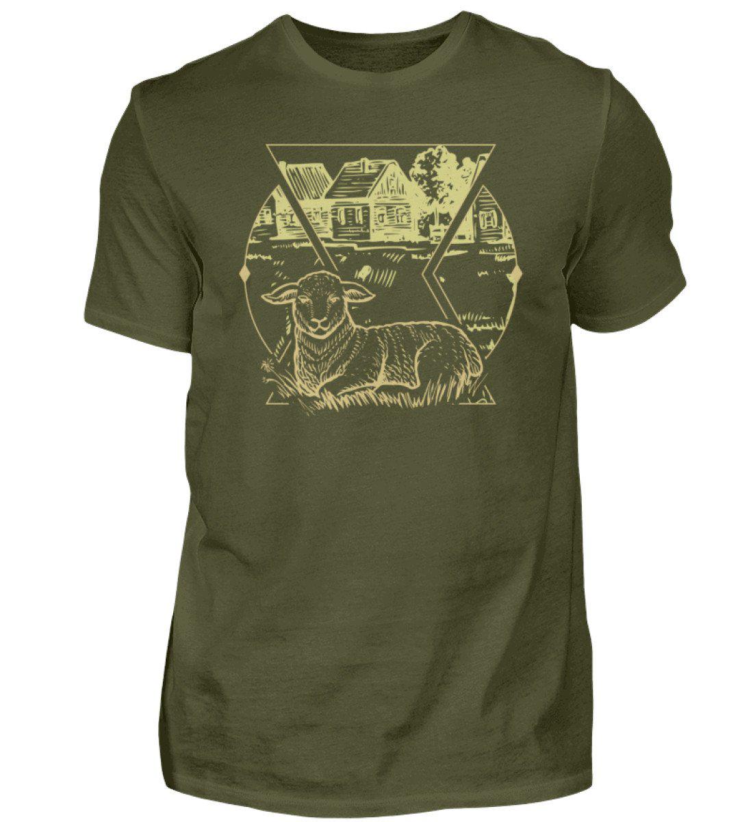 Schaf Geometric · Herren T-Shirt-Herren Basic T-Shirt-Urban Khaki-S-Agrarstarz