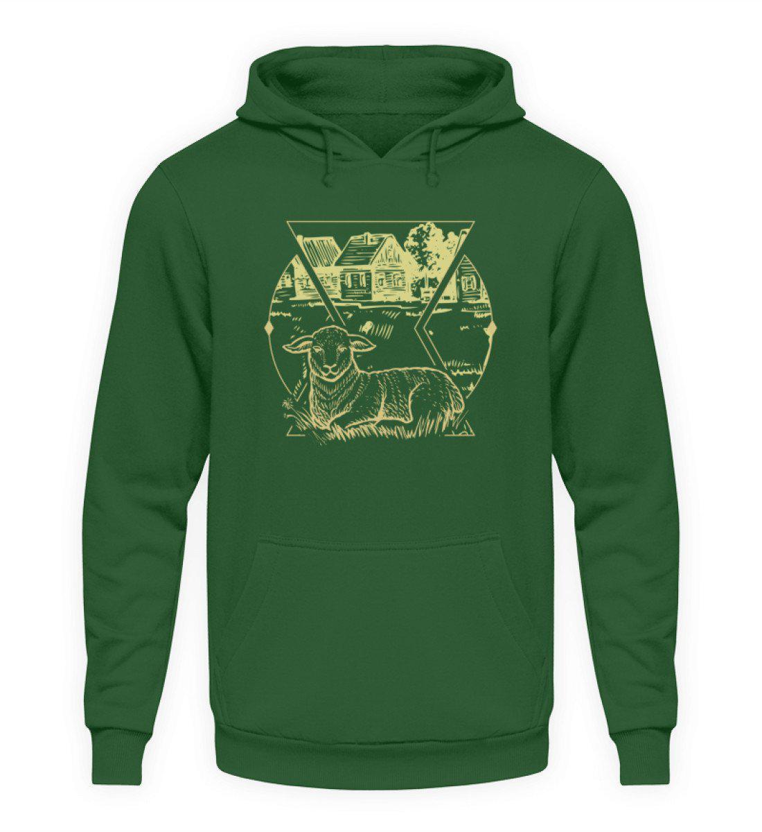 Schaf Geometric · Unisex Kapuzenpullover Hoodie-Unisex Hoodie-Bottle Green-L-Agrarstarz