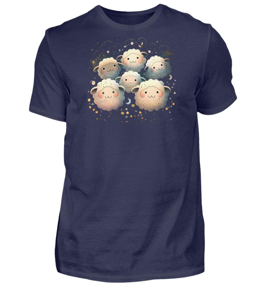 Schaf Herde Blumen · Herren T-Shirt-Herren Basic T-Shirt-Navy-S-Agrarstarz