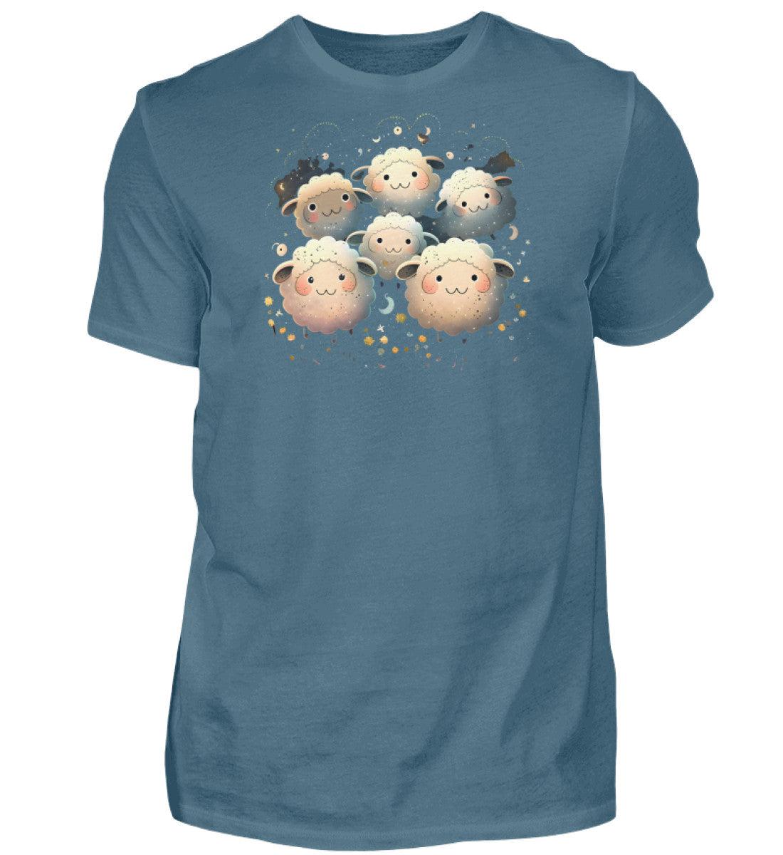 Schaf Herde Blumen · Herren T-Shirt-Herren Basic T-Shirt-Stone Blue-S-Agrarstarz
