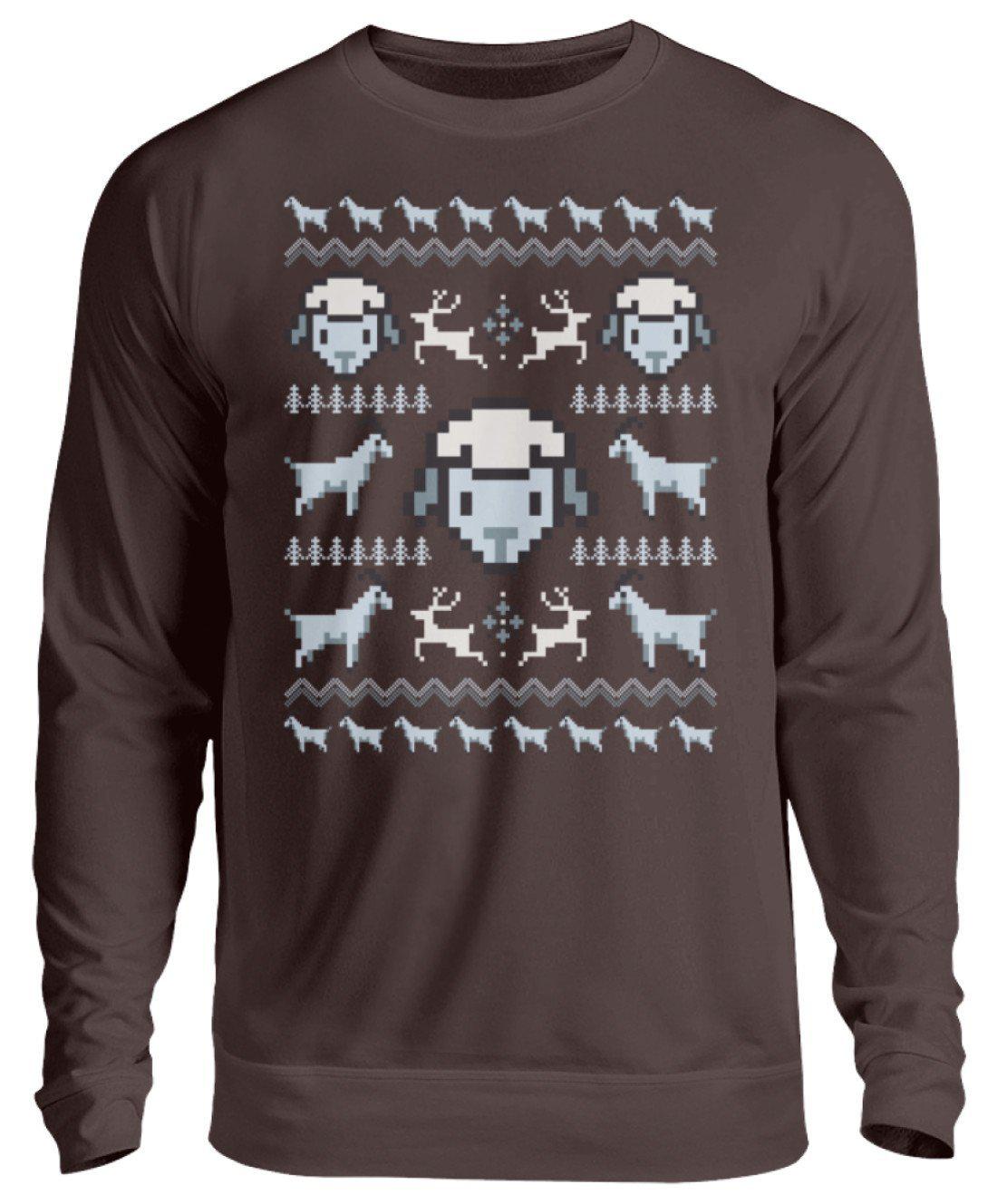 Schaf Pixel Ugly Christmas · Unisex Sweatshirt Pullover-Unisex Sweatshirt-Hot Chocolate-S-Agrarstarz