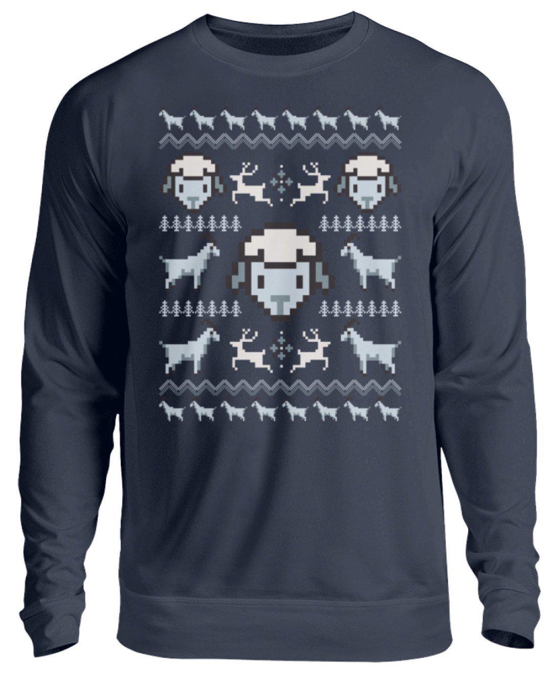 Schaf Pixel Ugly Christmas · Unisex Sweatshirt Pullover-Unisex Sweatshirt-Oxford Navy-S-Agrarstarz