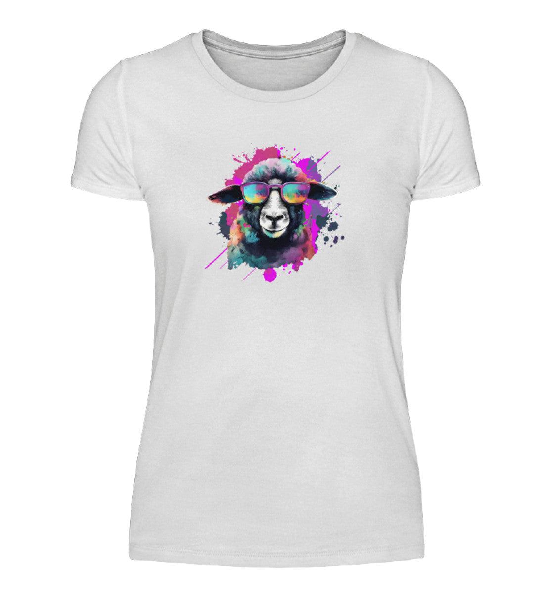 Schaf Sonnenbrille Pink · Damen T-Shirt-Damen Basic T-Shirt-White-S-Agrarstarz