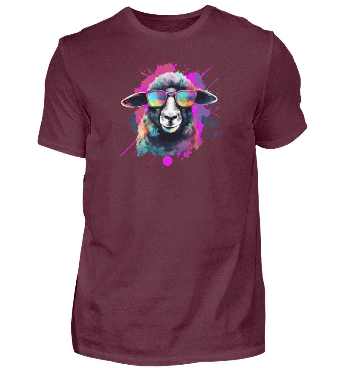 Schaf Sonnenbrille Pink · Herren T-Shirt-Herren Basic T-Shirt-Burgundy-S-Agrarstarz