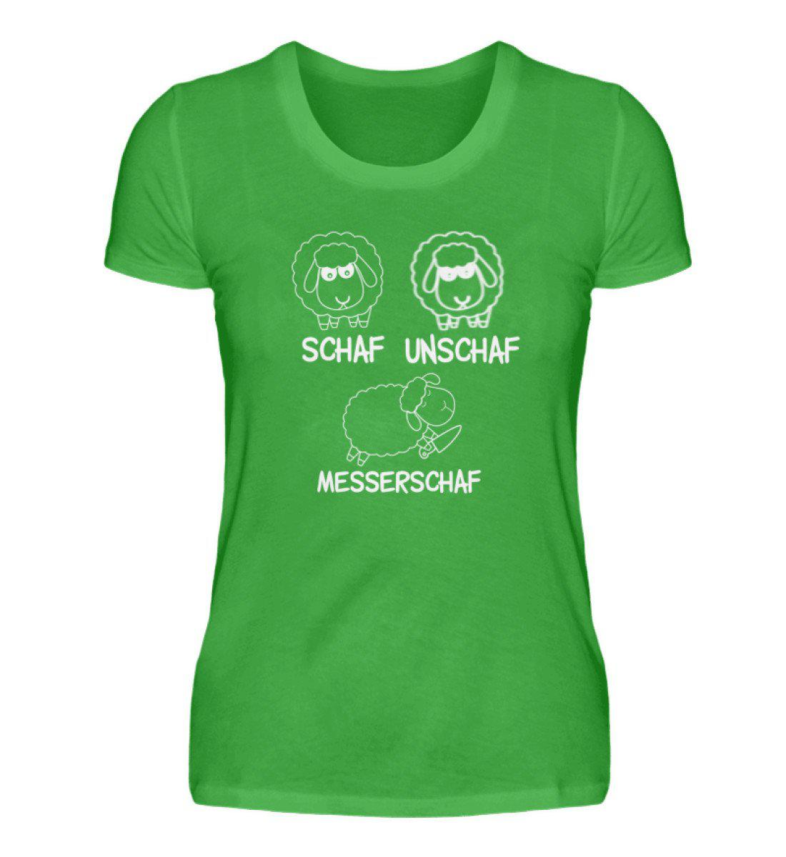 Schaf Unschaf Messerschaf - Damenshirt-Damen Basic T-Shirt-Green Apple-S-Agrarstarz