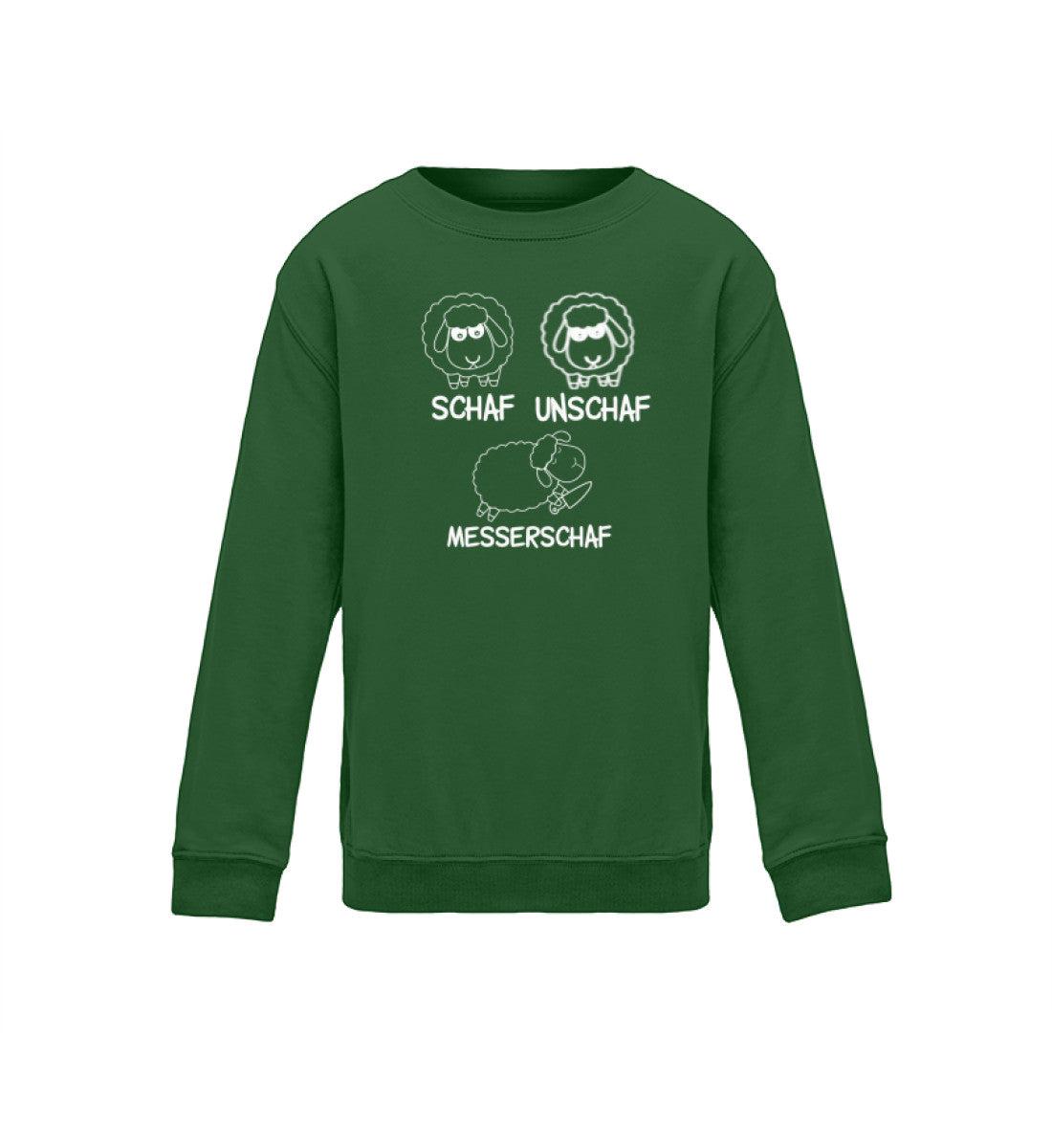 Schaf Unschaf Messerschaf · Kinder Sweatshirt-Kinder Sweatshirt-Bottle Green-12/14 (152/164)-Agrarstarz