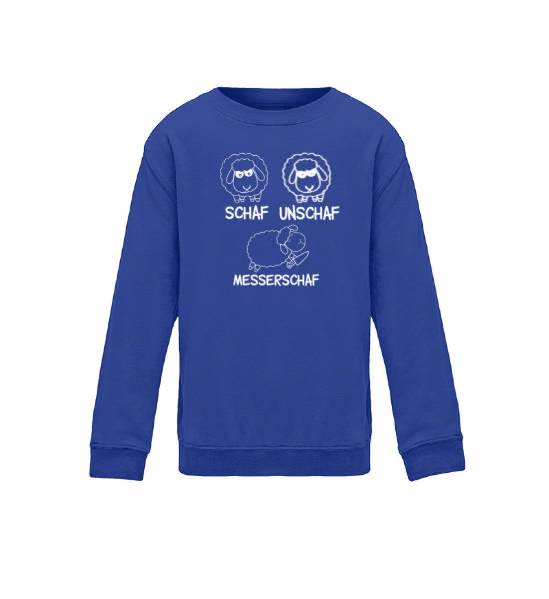 Schaf Unschaf Messerschaf · Kinder Sweatshirt-Kinder Sweatshirt-Royal Blue-12/14 (152/164)-Agrarstarz