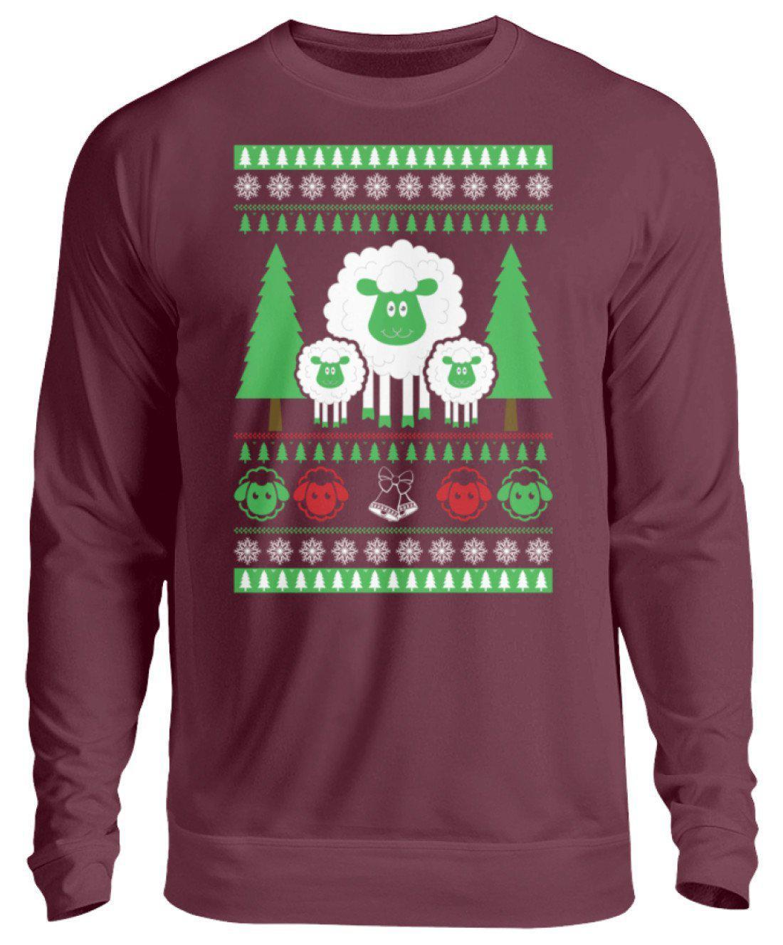 Schafe 2 Ugly Christmas · Unisex Sweatshirt Pullover-Unisex Sweatshirt-Burgundy-S-Agrarstarz