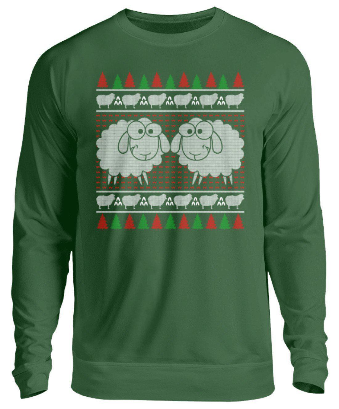 Schafe 4 Ugly Christmas · Unisex Sweatshirt Pullover-Unisex Sweatshirt-Bottle Green-S-Agrarstarz